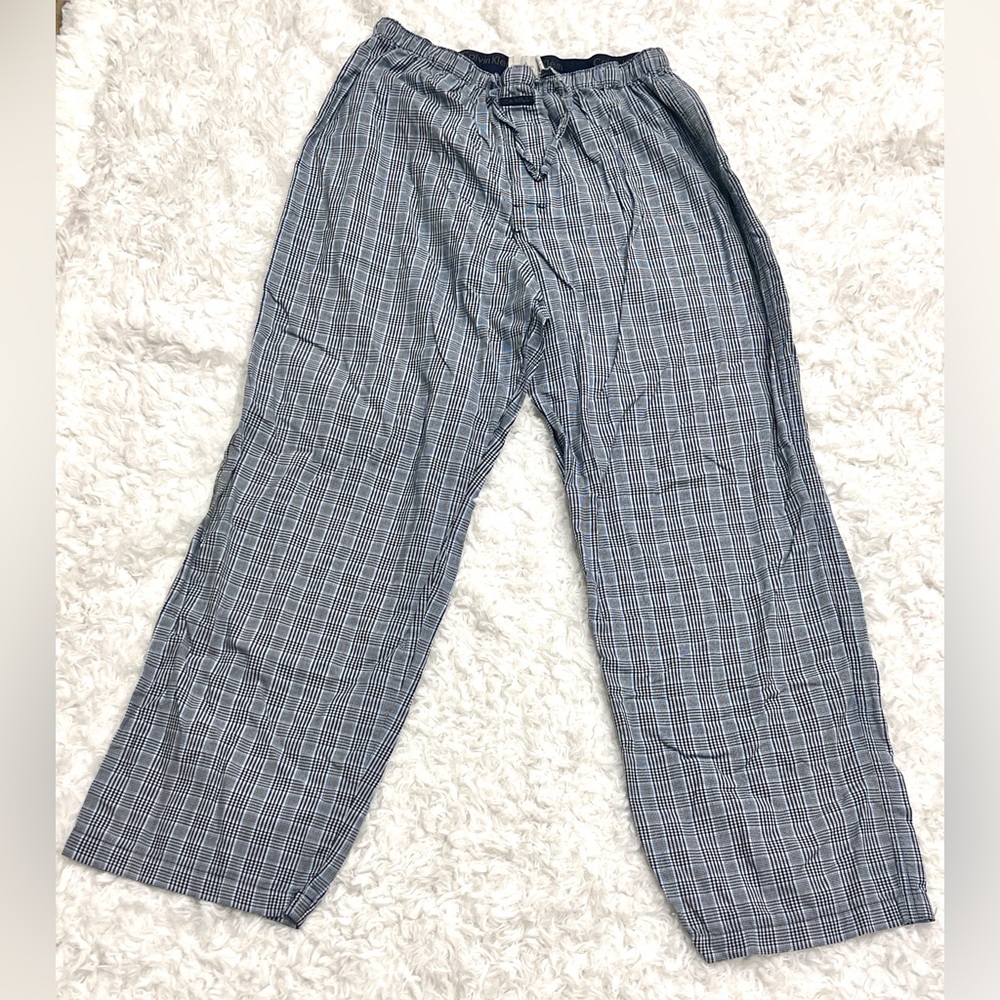 Calvin Klein Men's Blue Plaid Pajama Pants